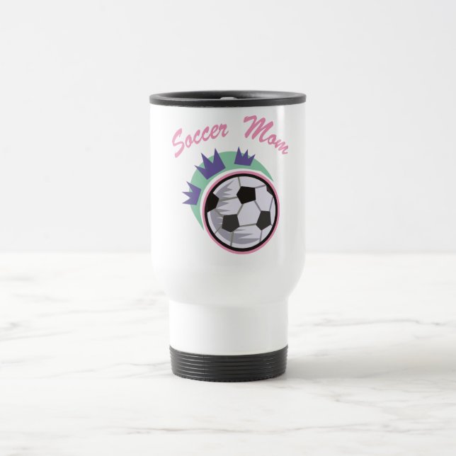 Taza De Viaje Mug de viaje de mamá del fútbol (Centro)