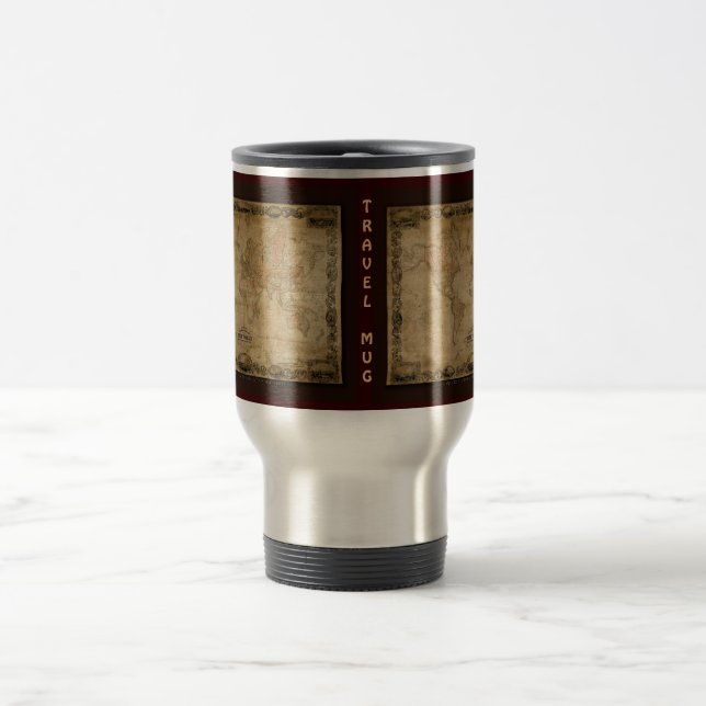 Taza De Viaje Mug de viaje del Mapa Mundial de Antigüedades (Centro)