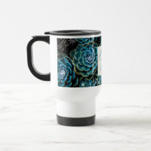 Mug de viaje del sofá azul - Suculentas