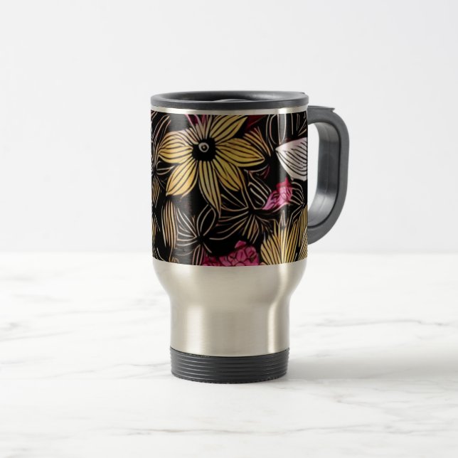 Taza De Viaje Mug de viaje insultado de impresión floral (Anverso derecho)