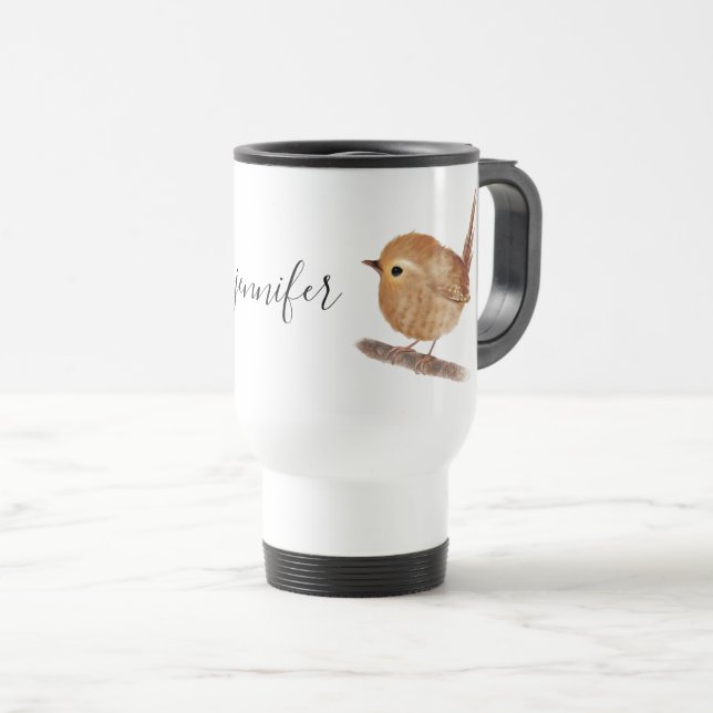 Taza De Viaje Mug. de viaje personalizado Wren Bird (Anverso derecho)