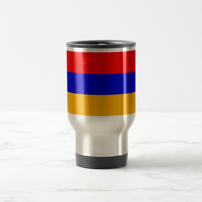 Taza De Viaje Mug de viajes con bandera de Armenia (Centro)