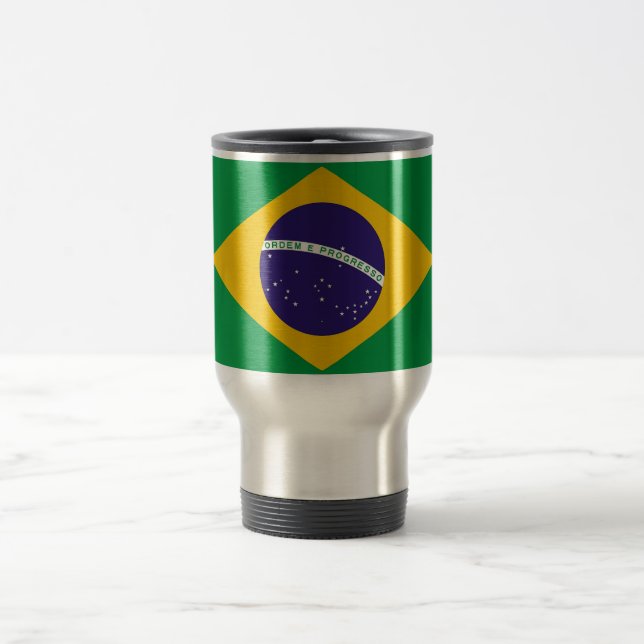 Taza De Viaje Mug de viajes con bandera de Brasil (Centro)