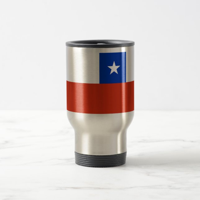Taza De Viaje Mug de viajes con bandera de Chile (Centro)