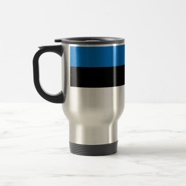 Taza De Viaje Mug de viajes con bandera de Estonia (Izquierda)