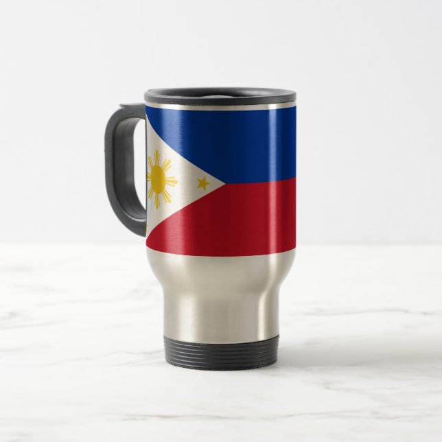 Taza De Viaje Mug de viajes con bandera de Filipinas (Anverso izquierdo)
