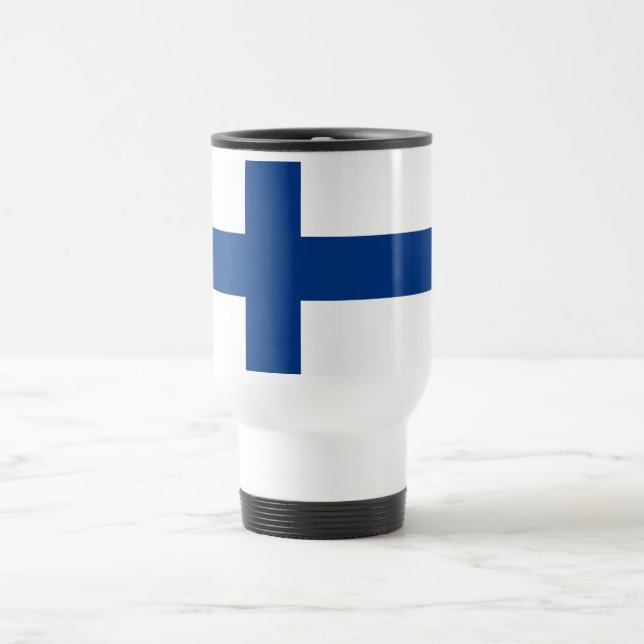 Taza De Viaje Mug de viajes con bandera de Finlandia (Centro)