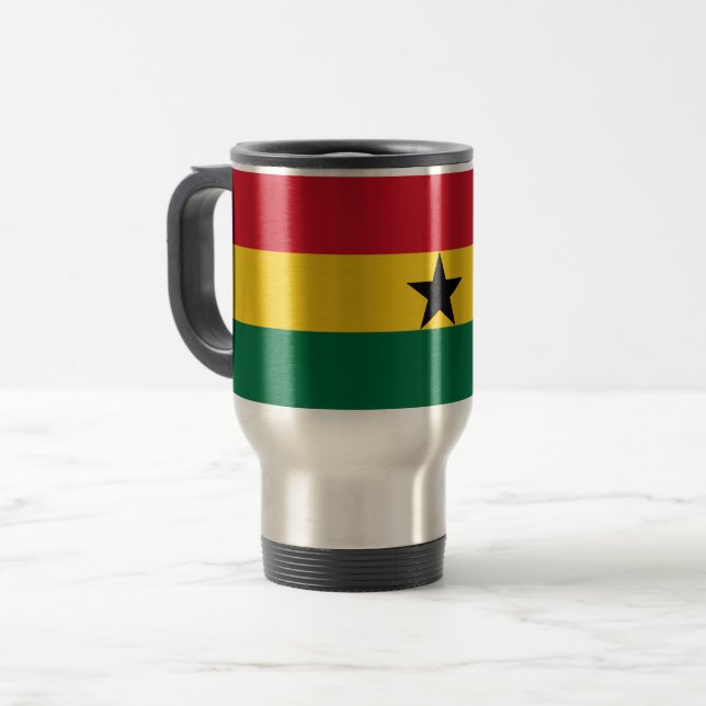 Taza De Viaje Mug de viajes con bandera de Ghana (Anverso izquierdo)