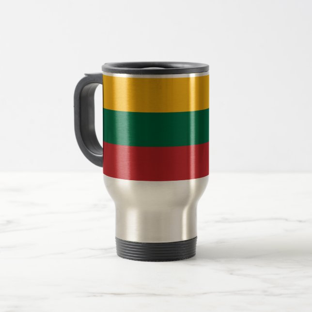 Taza De Viaje Mug de viajes con bandera de Lituania (Anverso izquierdo)