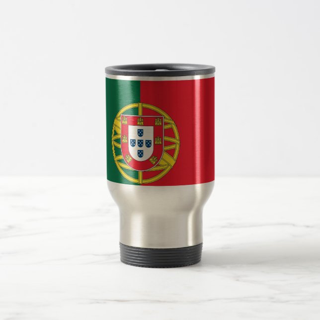 Taza De Viaje Mug de viajes con bandera de Portugal (Centro)