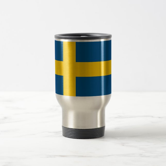 Taza De Viaje Mug de viajes con bandera de Suecia (Centro)