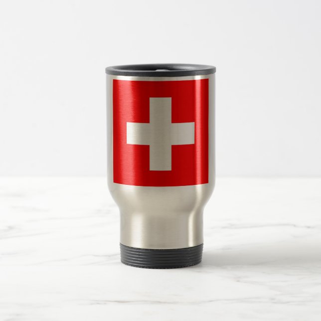 Taza De Viaje Mug de viajes con bandera de Suiza (Centro)