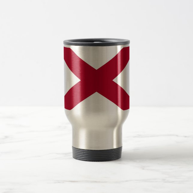 Taza De Viaje Mug de viajes con bandera del estado de Alabama -  (Centro)