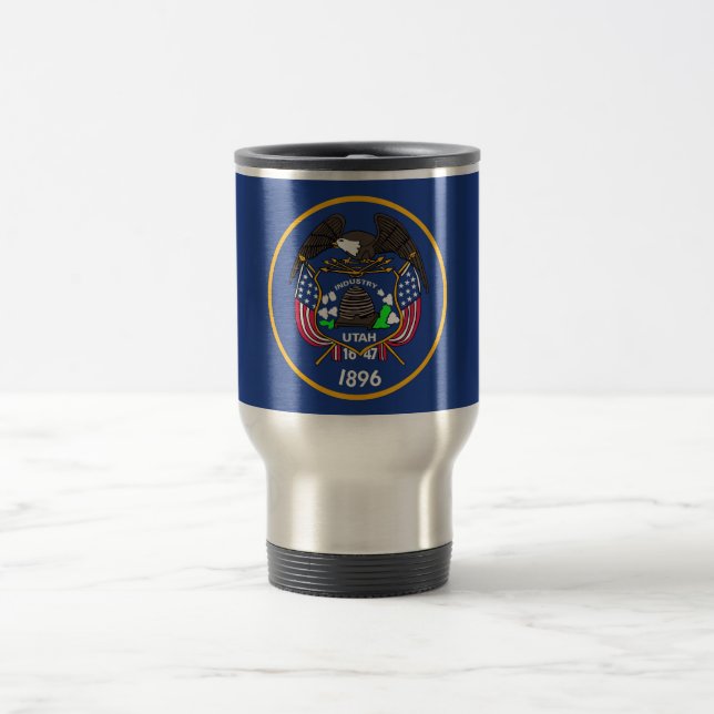 Taza De Viaje Mug de viajes con bandera del estado de Utah - Est (Centro)