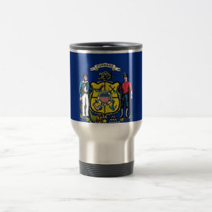 Taza De Viaje Mug de viajes con bandera del estado de Wisconsin