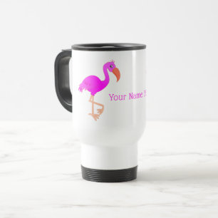 Taza De Viaje Mug de viajes de flamingo rosa con tu nombre