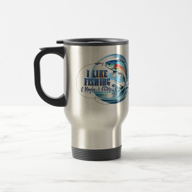 Taza De Viaje Mug de viajes de pesca personalizada (Izquierda)