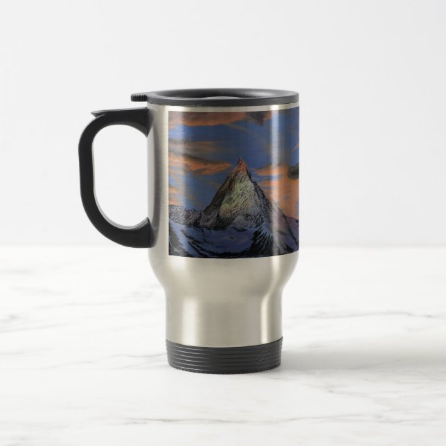 Taza De Viaje Mug De Viajes - "El Matterhorn Al Amanecer" (Izquierda)