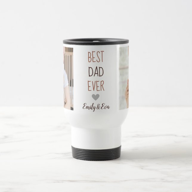 Taza De Viaje Mug de viajes personalizado "Mejor Papá Nunca" (Centro)