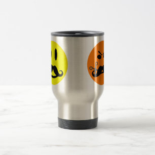 Taza De Viaje Mug Feliz y bigote enojado - elegir estilo