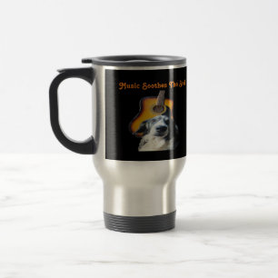 Taza De Viaje Mug Guitar Dog