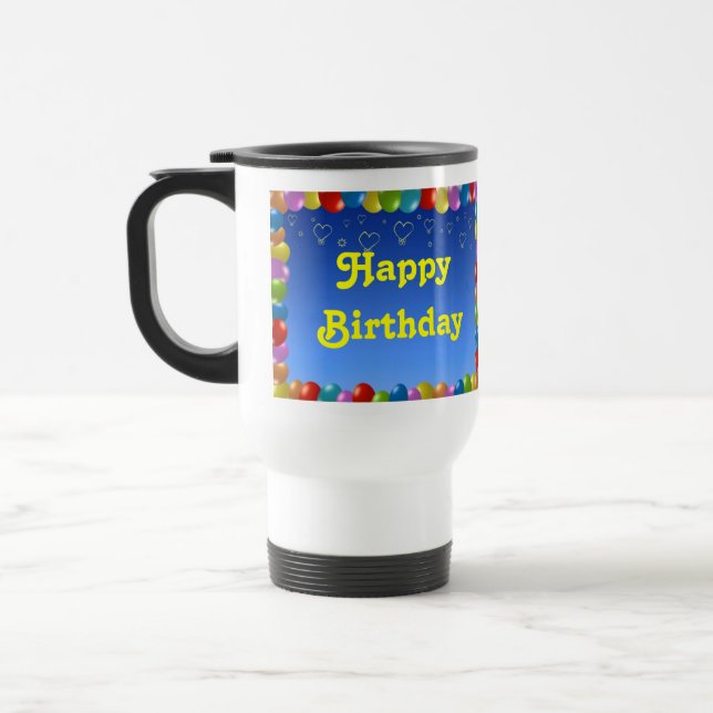 Taza De Viaje Mug Happy Birday (Izquierda)