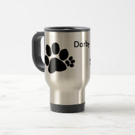 Taza De Viaje Mug - Huellas y nombre de polidáctilo (v2)
