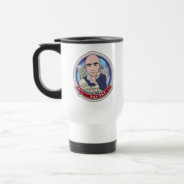 Taza De Viaje Mug oficial de iSpeakItaliano (Izquierda)