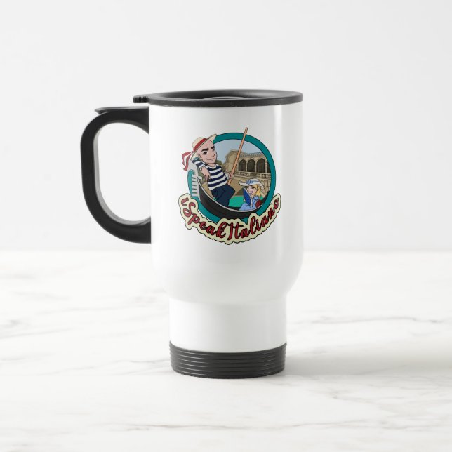 Taza De Viaje Mug oficial de iSpeakItaliano (Izquierda)