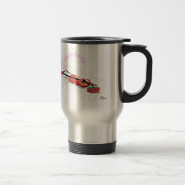Taza De Viaje Mug/Piano viajero con violín y Rosa