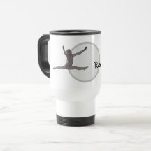Mug - Silhouett de gimnasta con nombre
