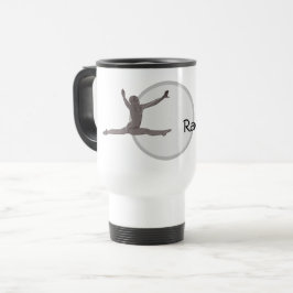 Taza De Viaje Mug - Silhouett de gimnasta con nombre