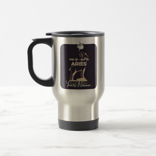 Taza De Viaje ¡Mug T01 Pinned MyZodiac! Aries (Izquierda)