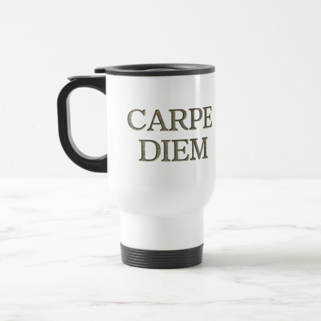 Taza De Viaje Mugre blanca de Carpe Diem Stone (Izquierda)