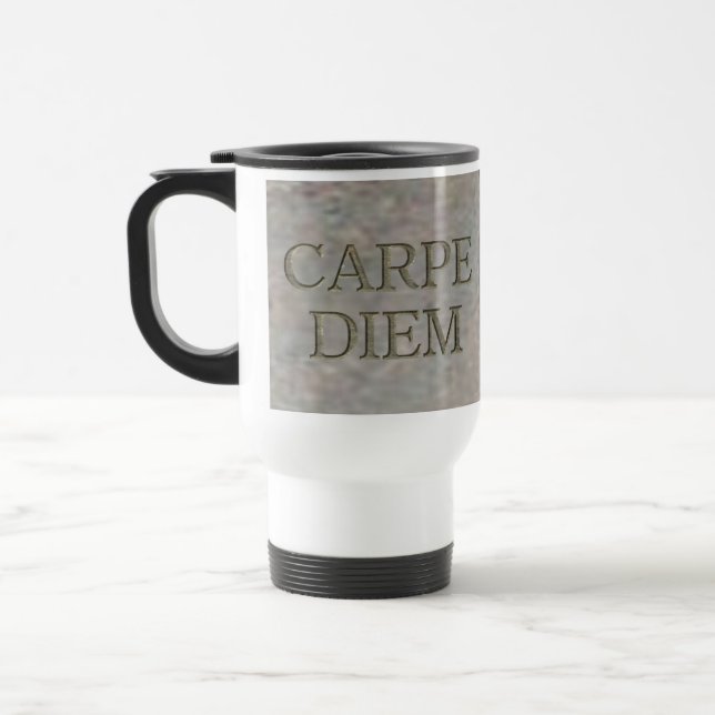 Taza De Viaje Mugre blanca de Carpe Diem Stone (Izquierda)