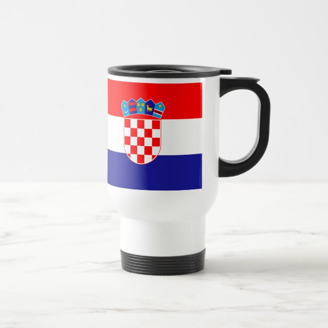 Taza De Viaje Mugre de bandera de Croacia (Derecha)