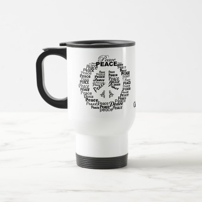 Taza De Viaje Mugre de nombre personalizado de paz (Izquierda)