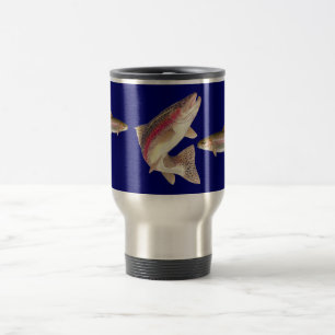 Taza De Viaje Mugre de pescador con trucha de arcoiris