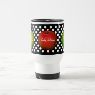 Taza De Viaje Mugre de profesor de manzanas y puntos de polka
