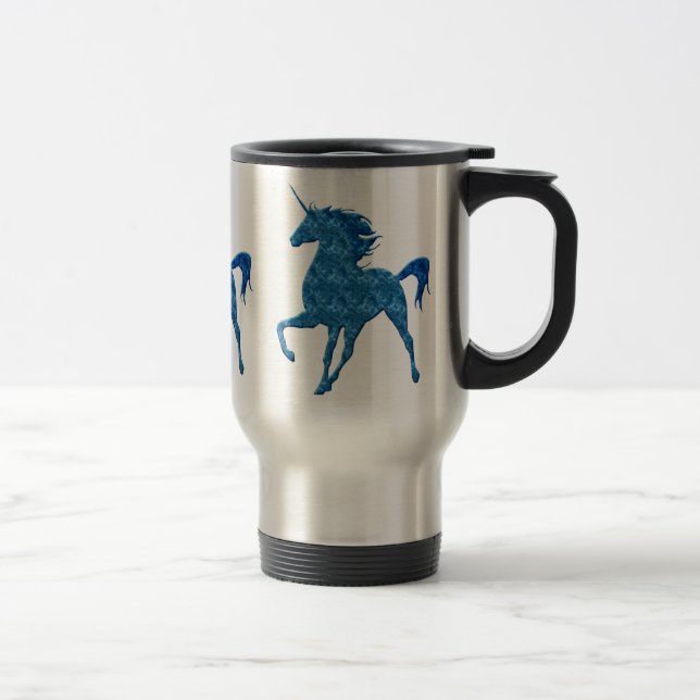 Taza De Viaje Mugre de Unicornio de Fuego Azul (Derecha)