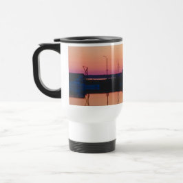 Taza De Viaje Mugre de viaje con un hermoso puerto fotográfico d
