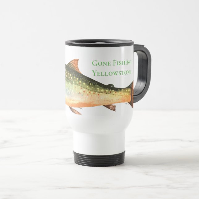 Taza De Viaje Mugre de viaje de pesca de piedra amarilla (Anverso derecho)