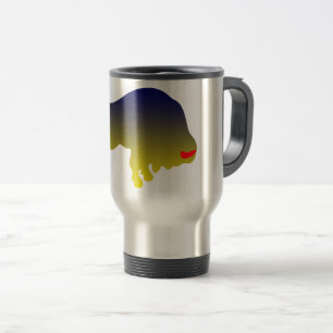 Taza De Viaje Mugre de viaje de toros azules/amarillos