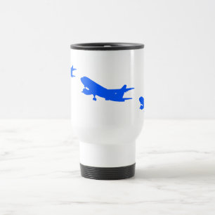 Taza De Viaje Mugre de viaje del avión azul