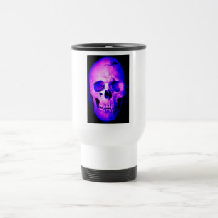 Taza De Viaje Mugre de viaje del cráneo azul morado rosado