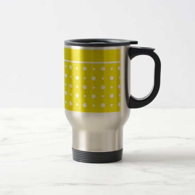 Taza De Viaje Mugre de viajero amarillo limón con puntos de polk (Derecha)