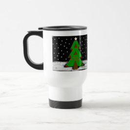 Taza De Viaje Mugre nocturna del árbol de navidad