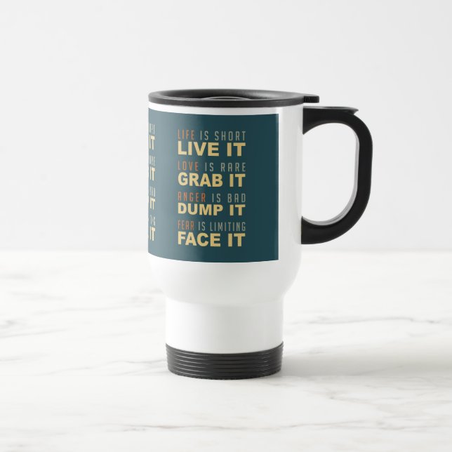Taza De Viaje Mugs de consejos de vida motivacionales (Derecha)