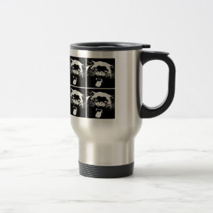 Taza De Viaje Mugs de viajes en jaguar blanco y negro