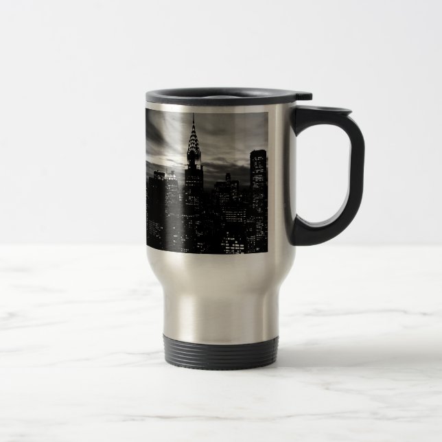 Taza De Viaje Mugs del Midtown de Nueva York en blanco y negro (Derecha)